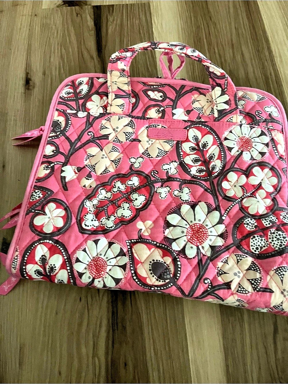 Pink Vera Bradley Toiletry Bag Travel Hanging Zip Pouches Organizer Cosmetics